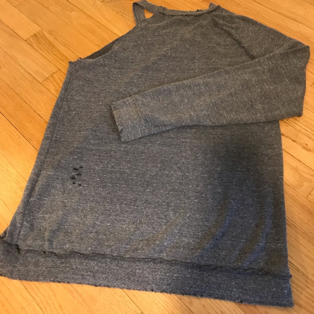 Treasure & Bond One Sleeve Distressed Swearshirt
